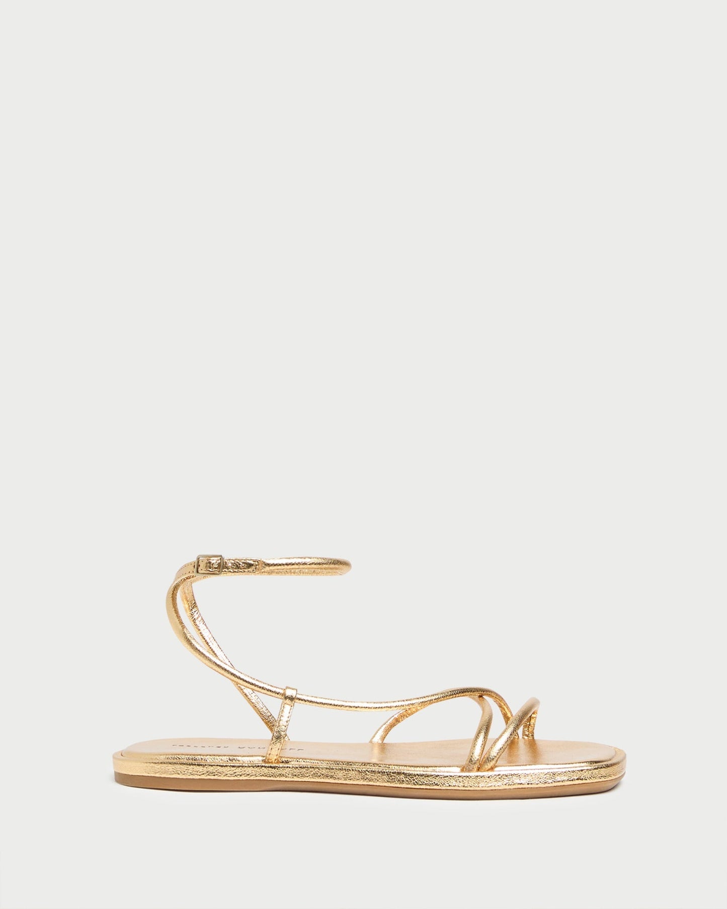 Noor Gold Leather Flat Sandal