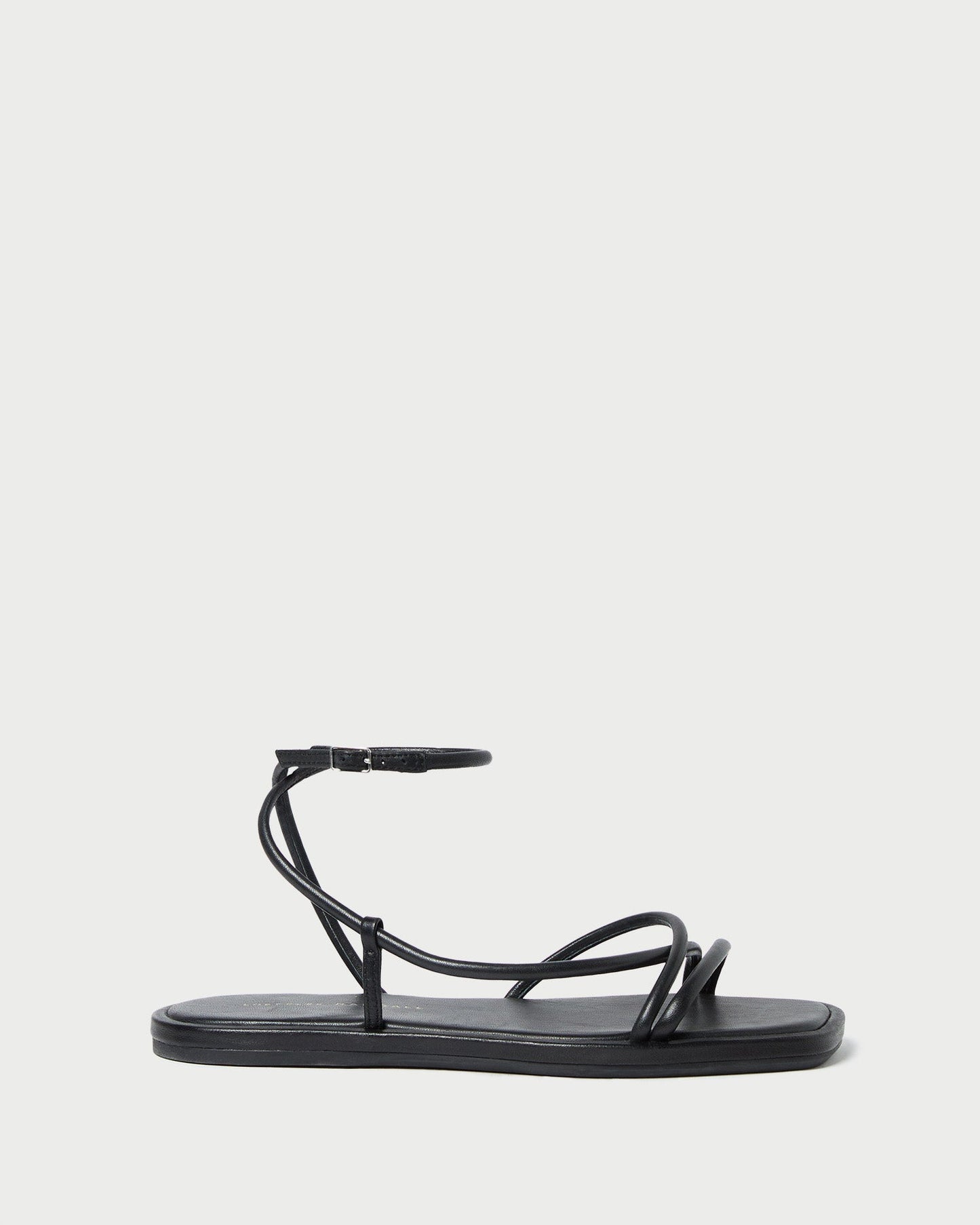 Noor Black Leather Flat Sandal