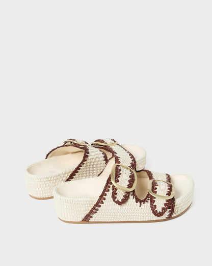 Theo Cream Two-Band Sandal