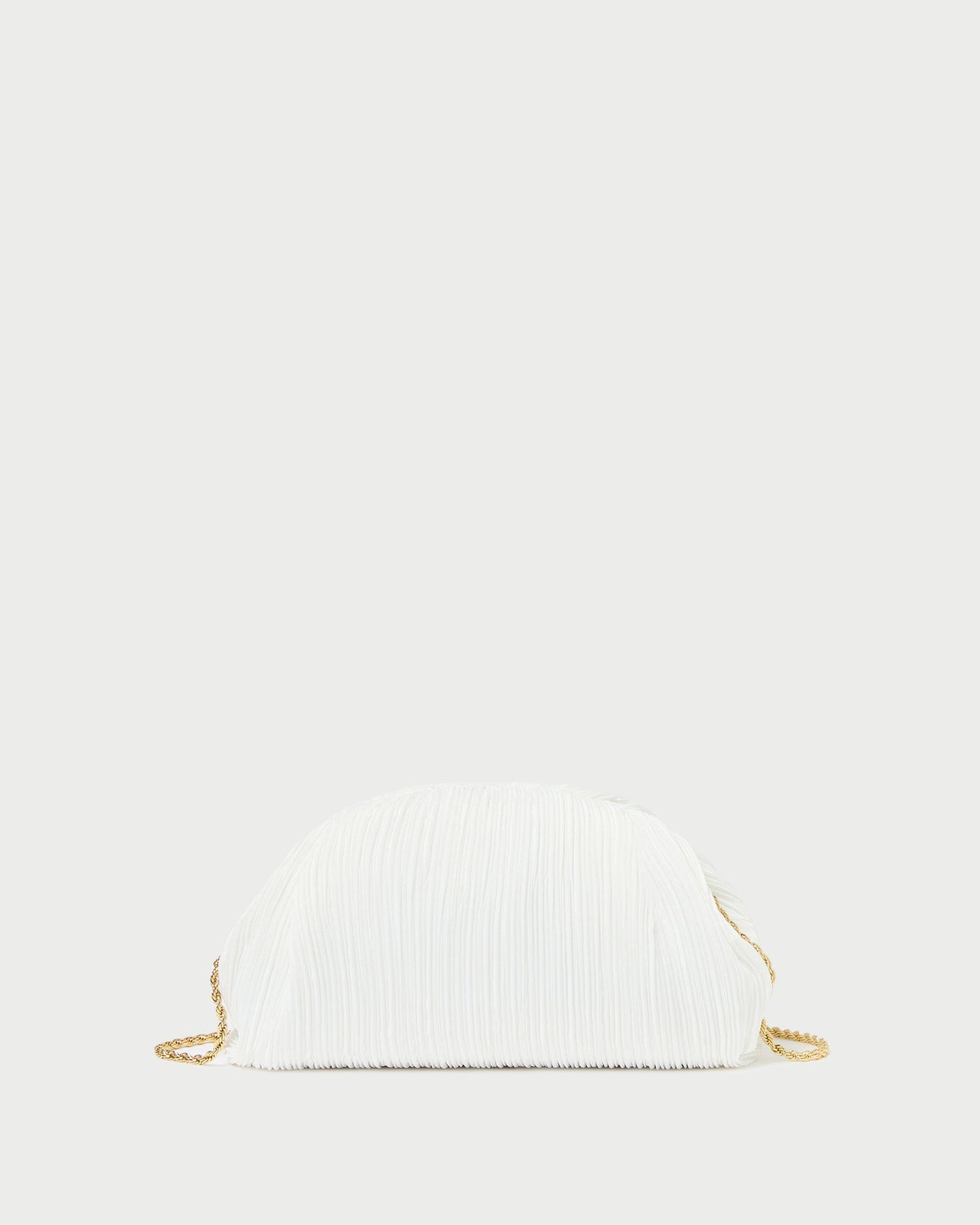 Bailey White Pleated Dome Clutch