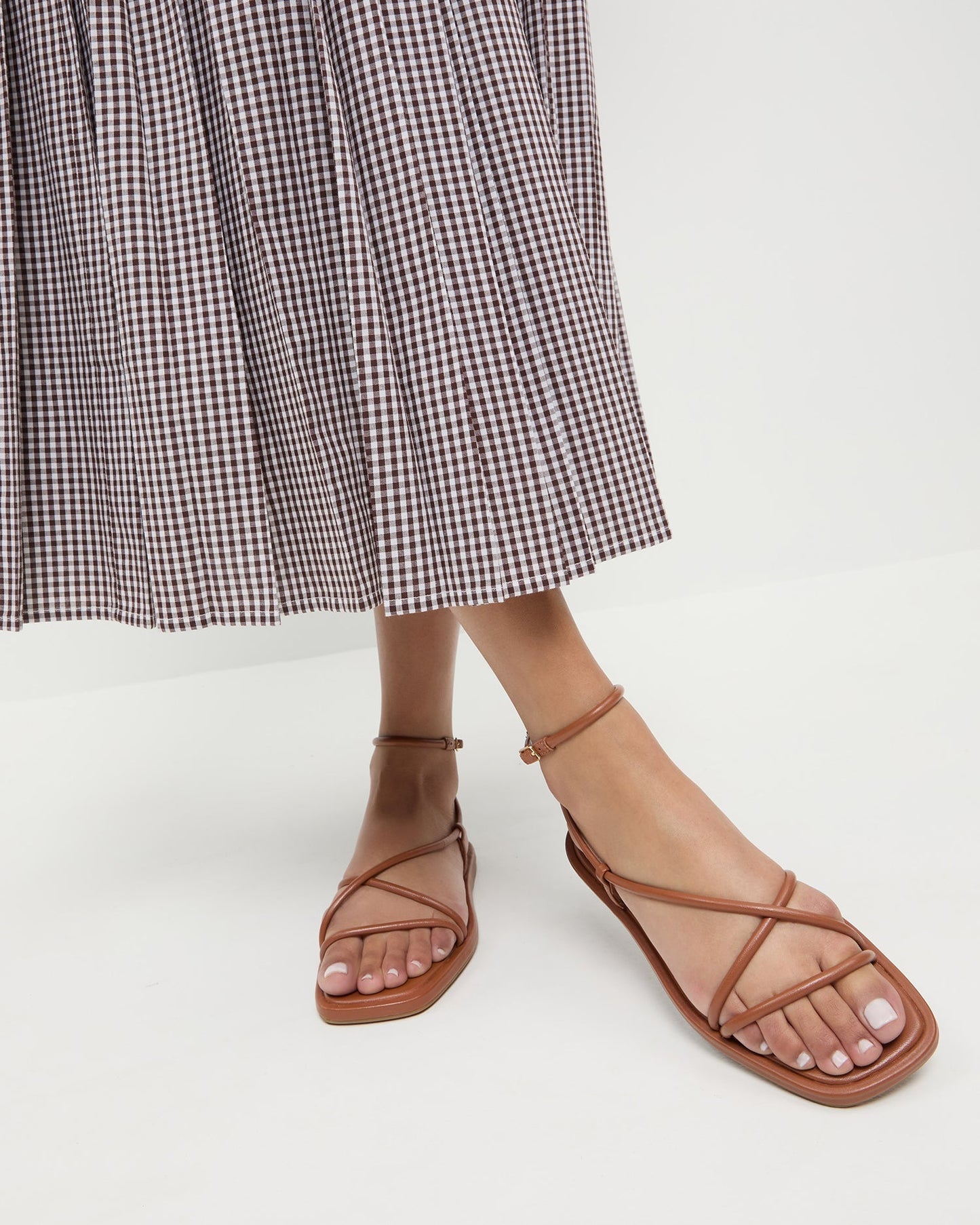 Noor Timber Leather Flat Sandal