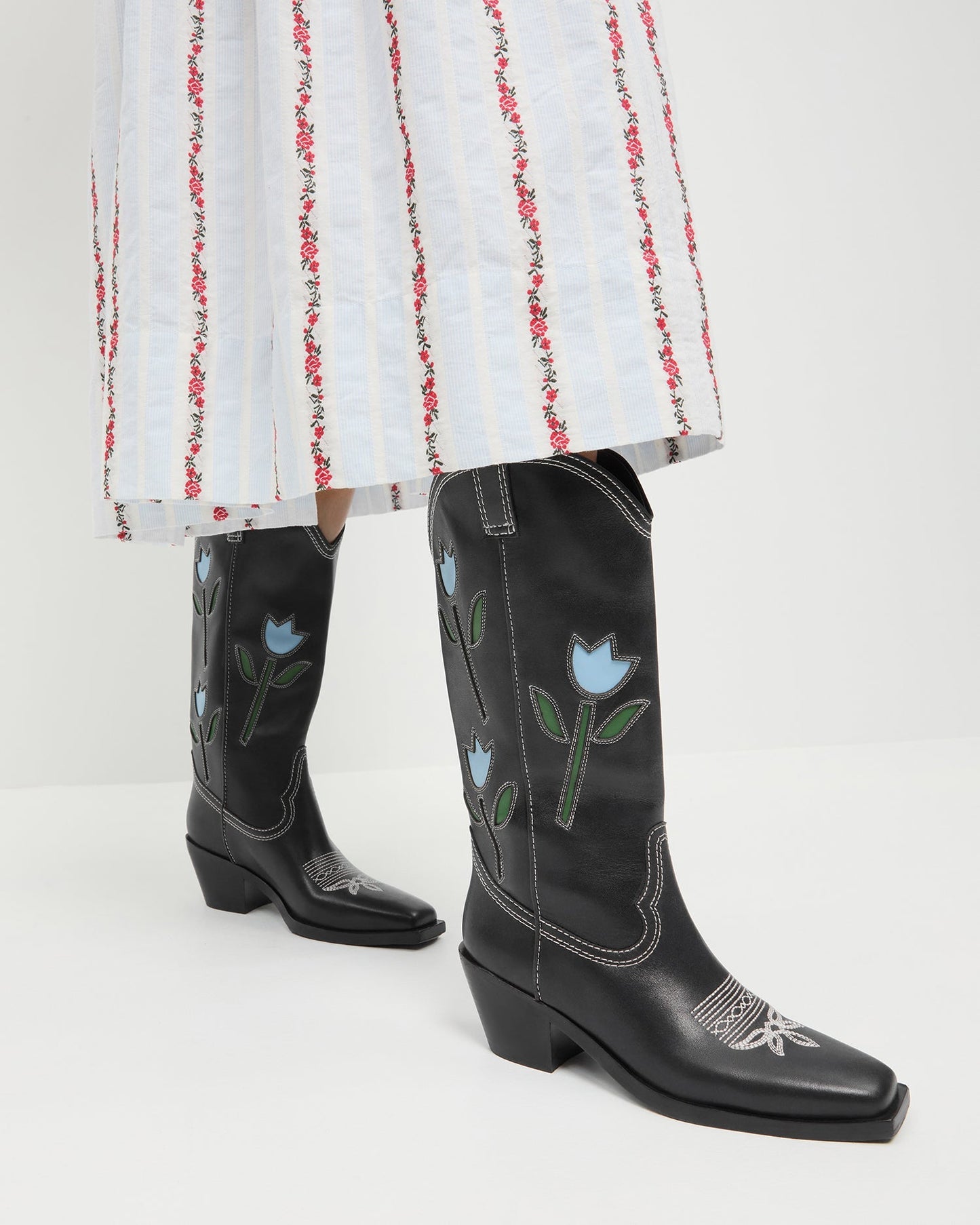 Wilder Black Tulip Leather Boot