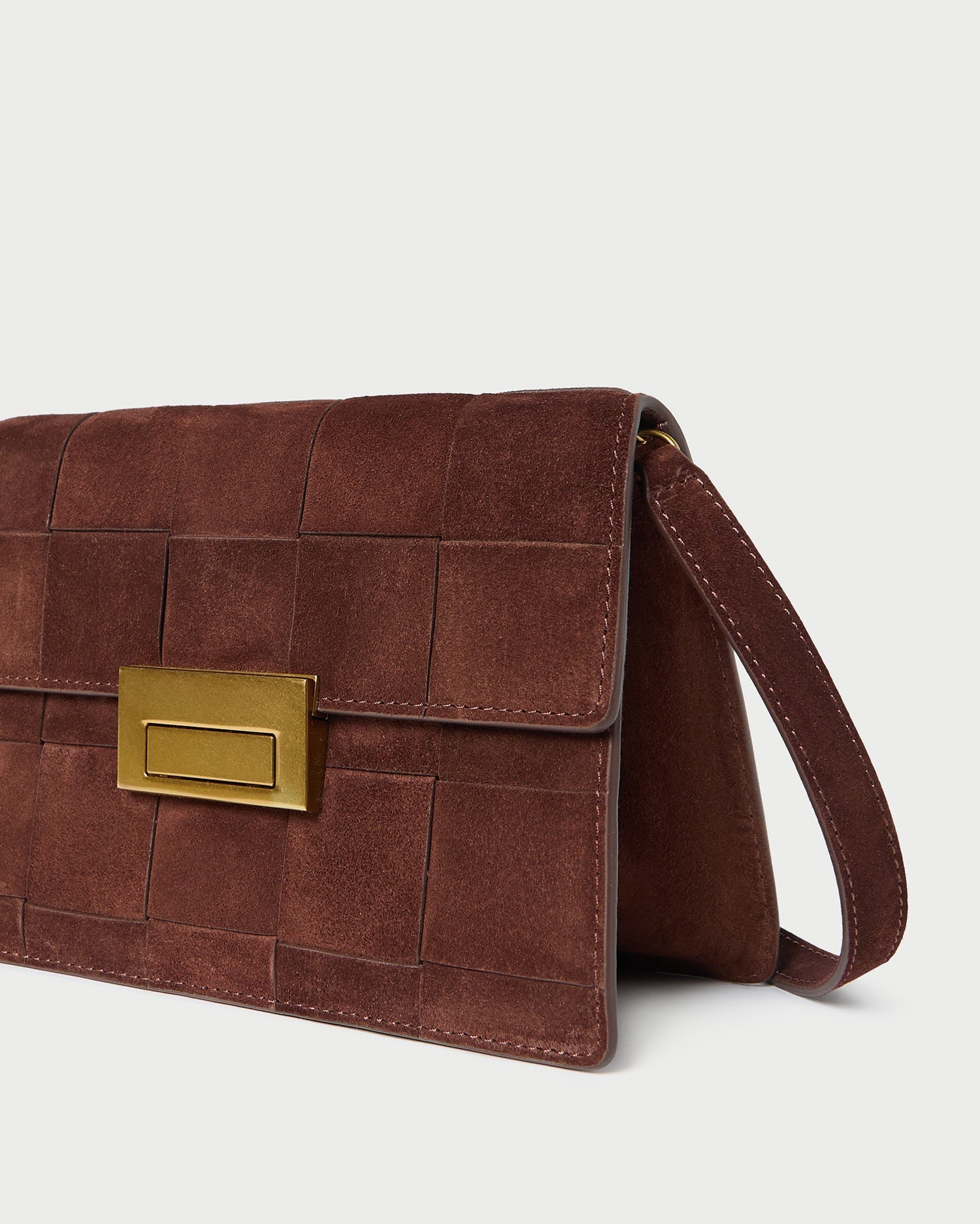 Delphine Espresso Suede Shoulder Bag