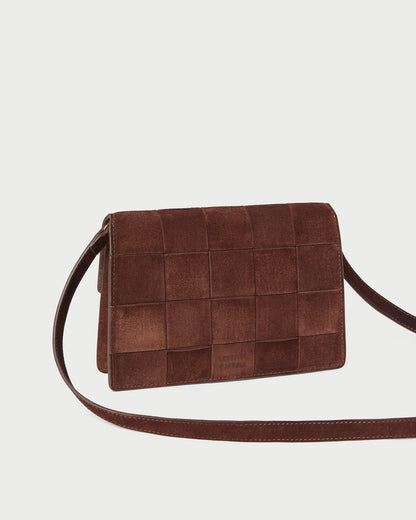 Delphine Espresso Suede Shoulder Bag