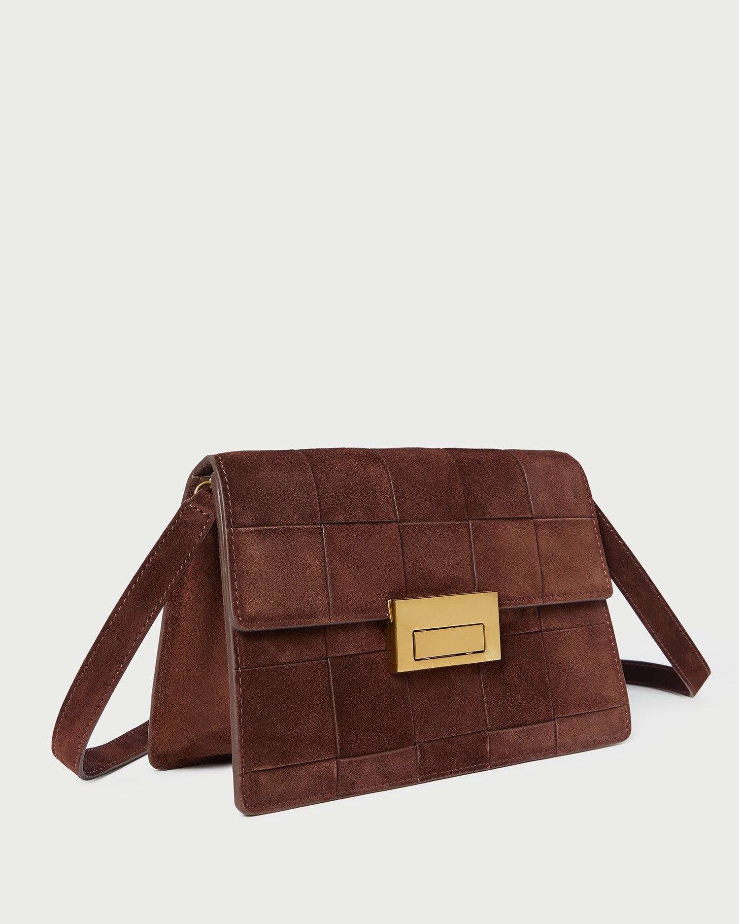Delphine Espresso Suede Shoulder Bag