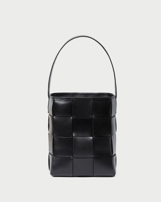 Laith Black Leather Bucket Bag