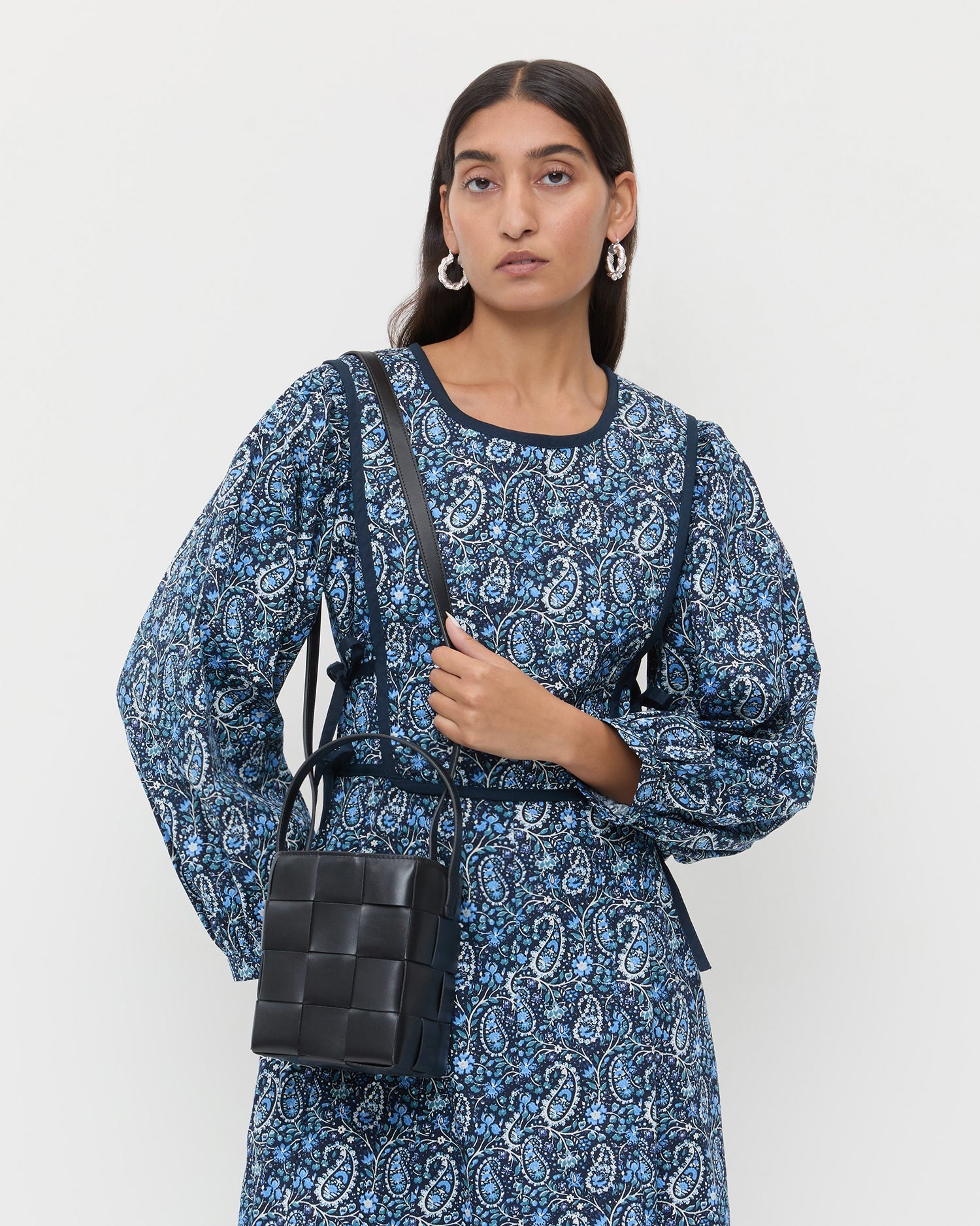Laith Black Leather Bucket Bag