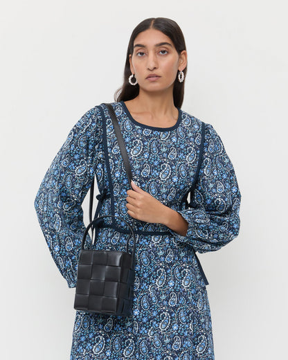Laith Black Leather Bucket Bag