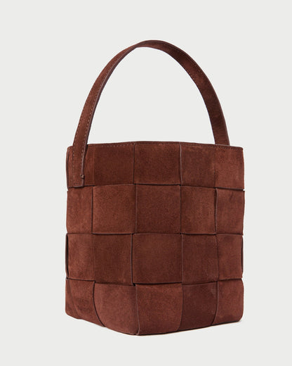 Laith Espresso Suede Bucket Bag
