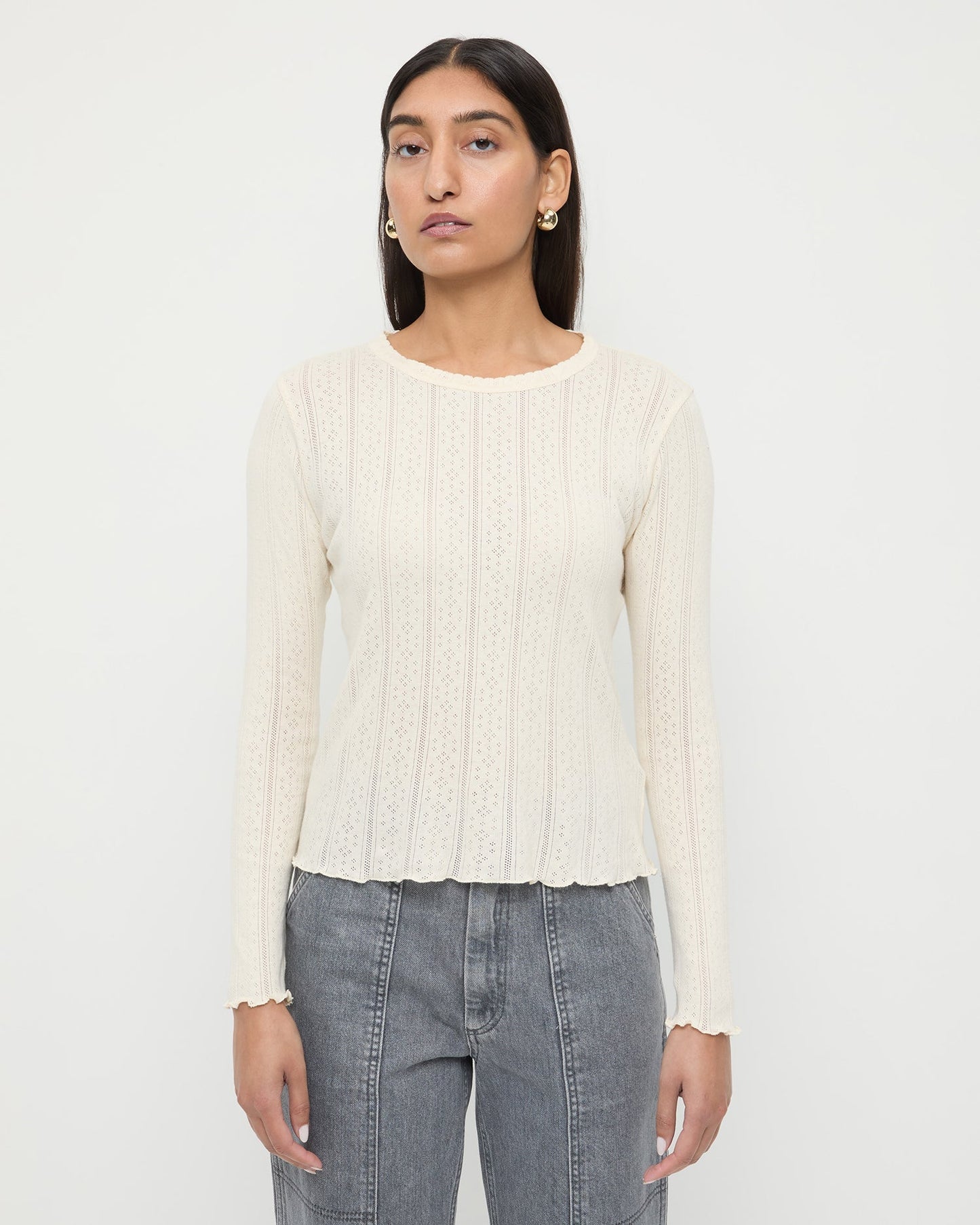 Lolo Pointelle Long-Sleeve Tee