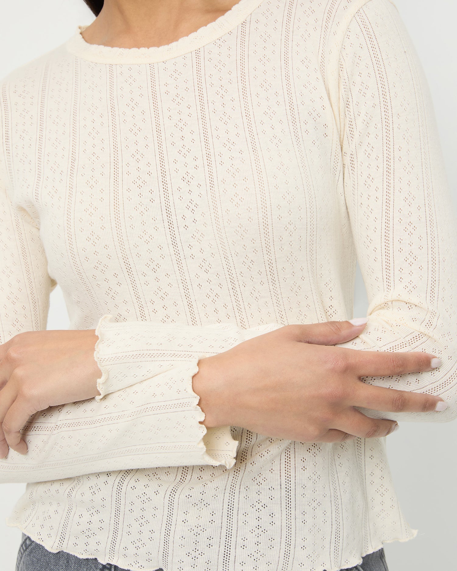 Lolo Pointelle Long-Sleeve Tee