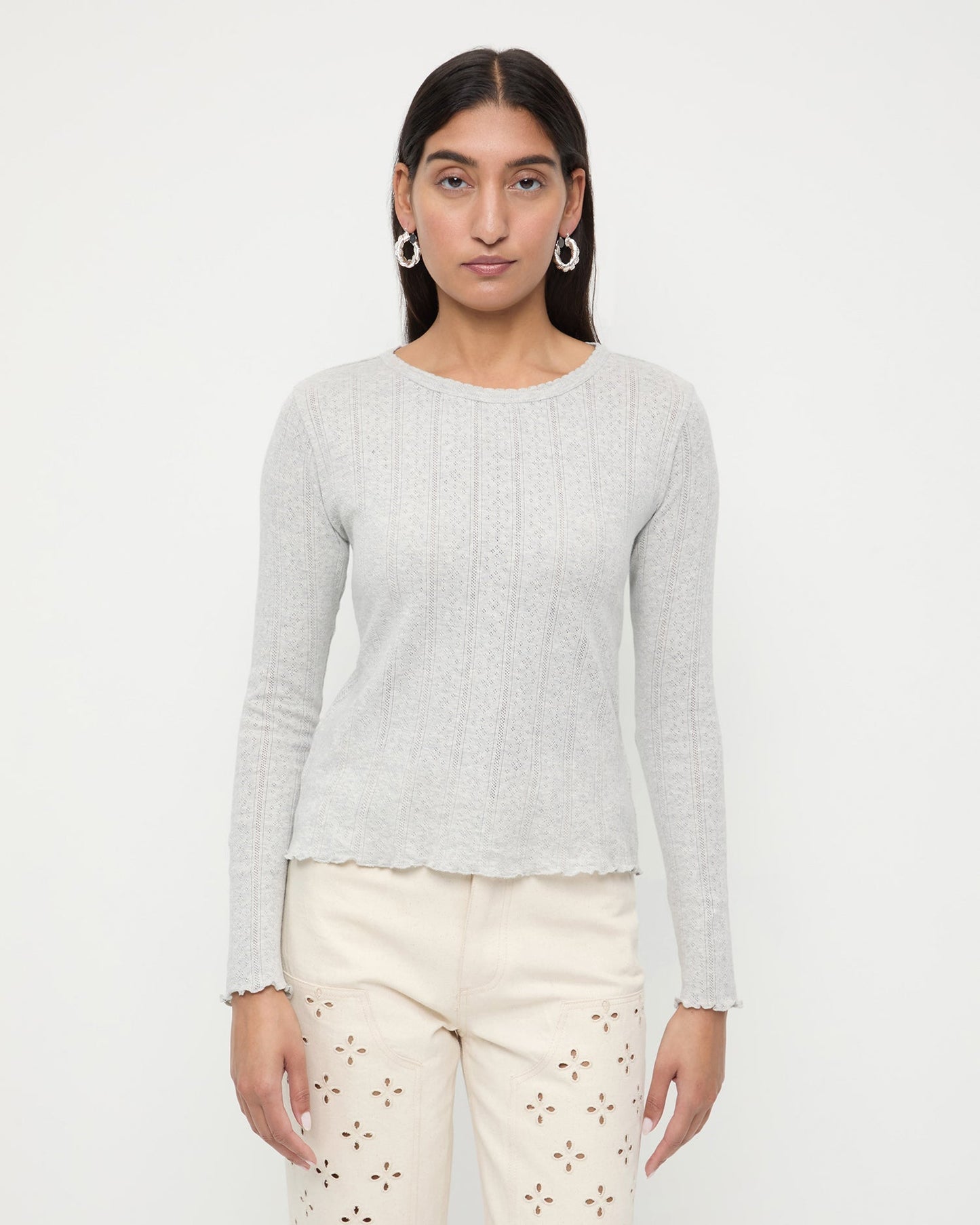 Lolo Pointelle Long-Sleeve Tee