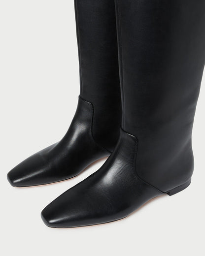 Lillian Black Leather Tall Boot