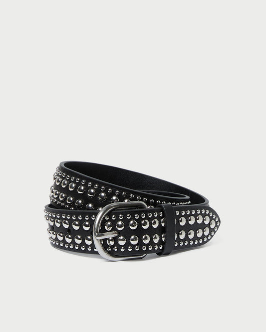 Isaac Black/Silver Studded Belt