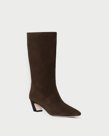 Cleo Brown Suede Mid-Calf Boot