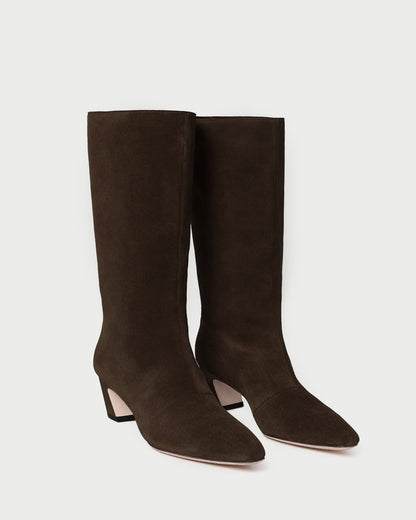Cleo Brown Suede Mid-Calf Boot