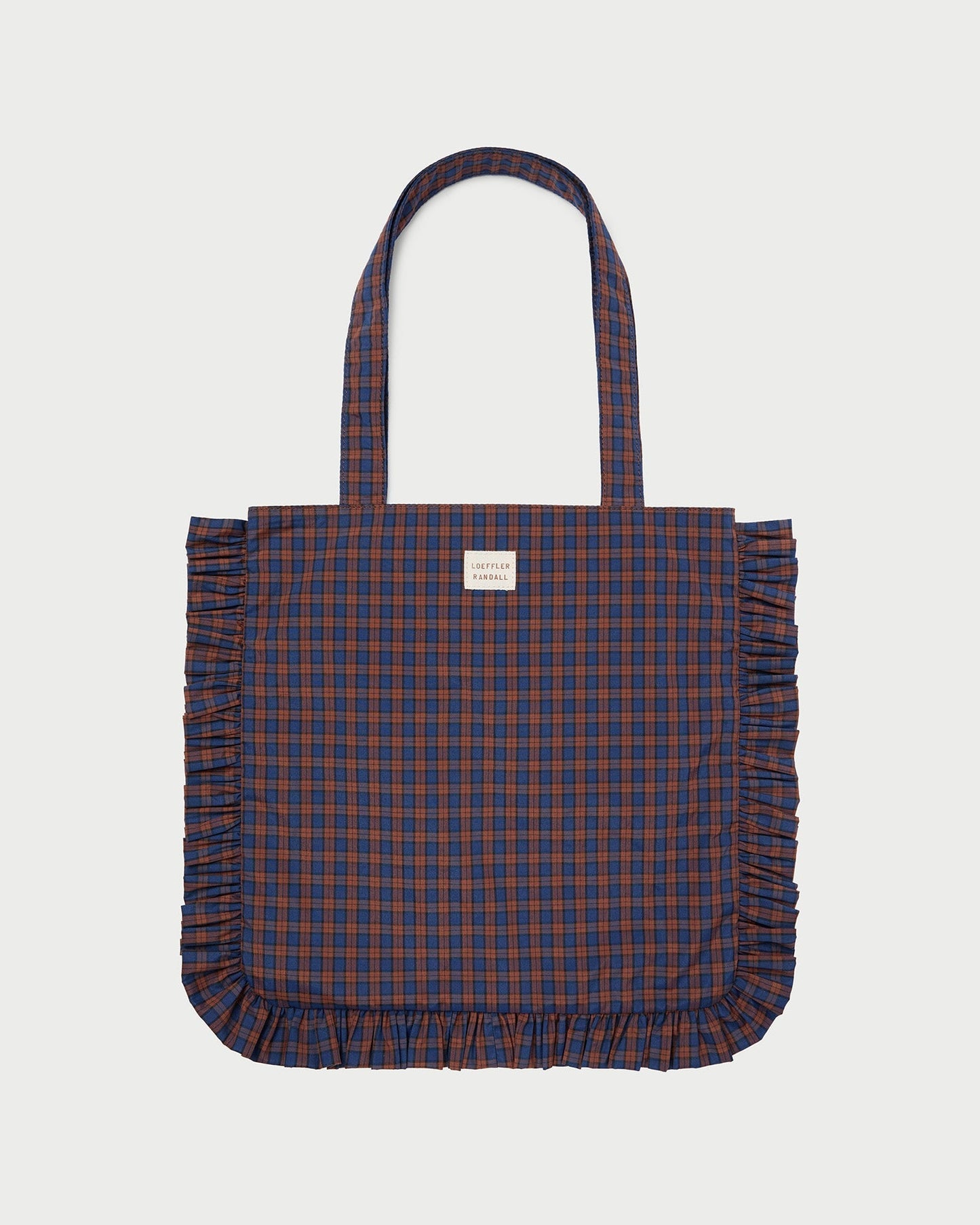 Justine Navy Ruffle Tote