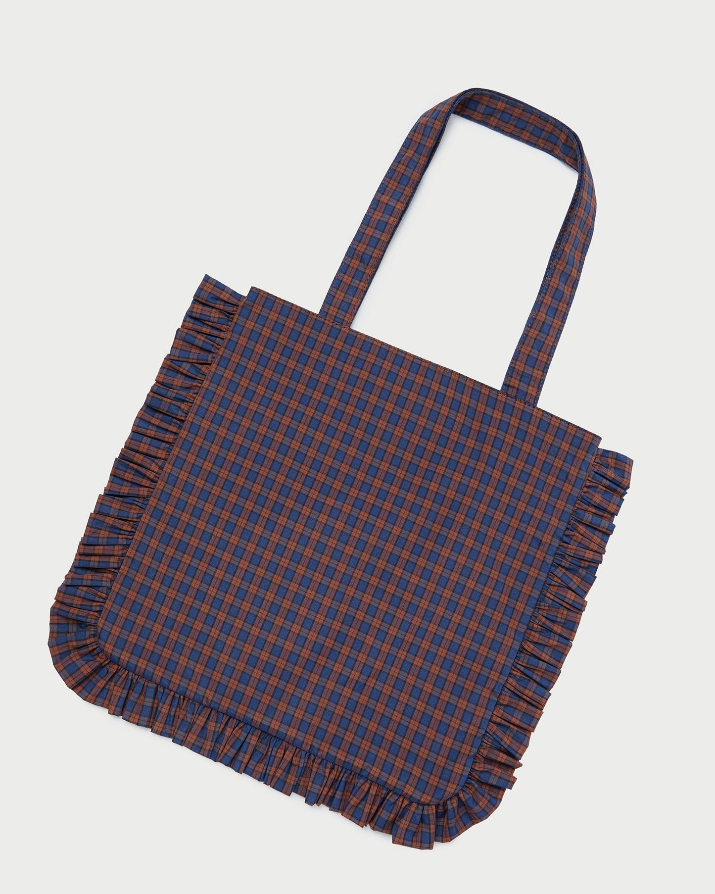 Justine Navy Ruffle Tote
