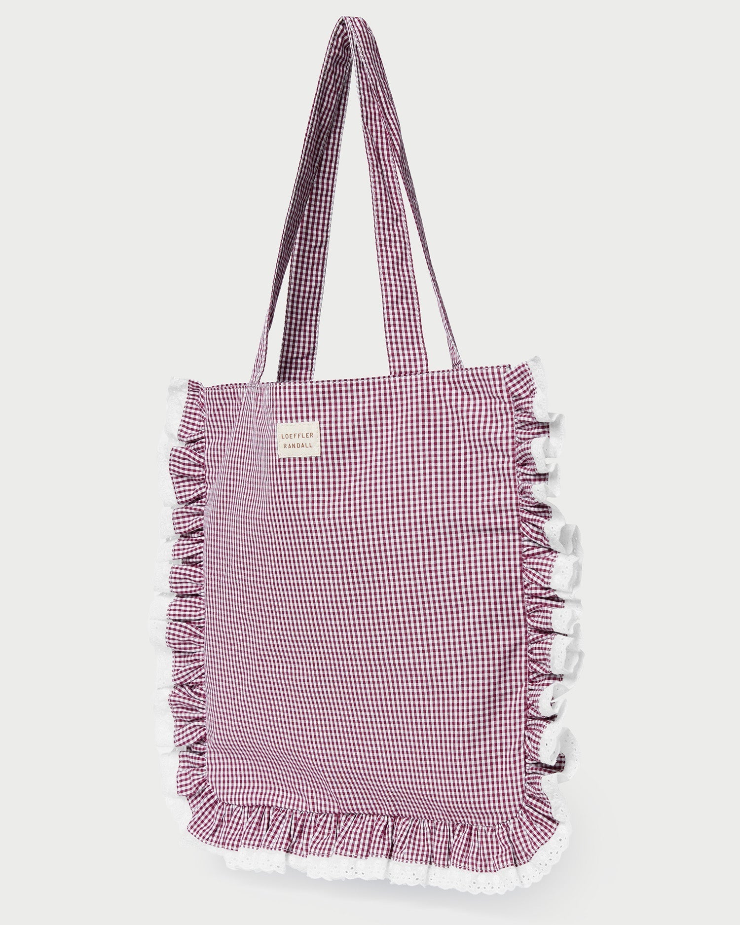Justine Maroon Ruffle Tote