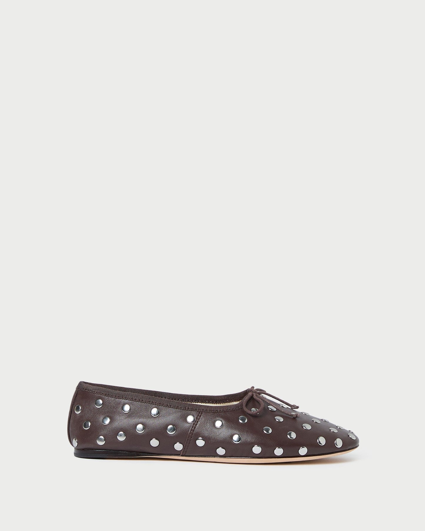 Landon Espresso/Silver Leather Ballet Flat