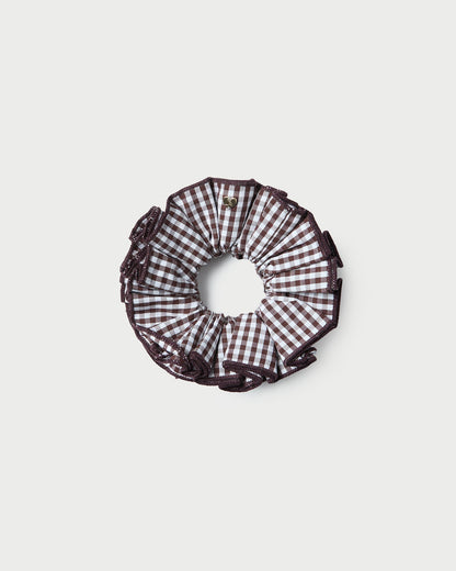Felice Brown Gingham Layered Scrunchie