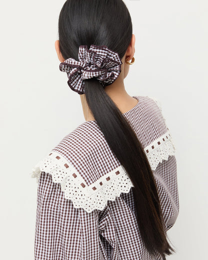 Felice Brown Gingham Layered Scrunchie