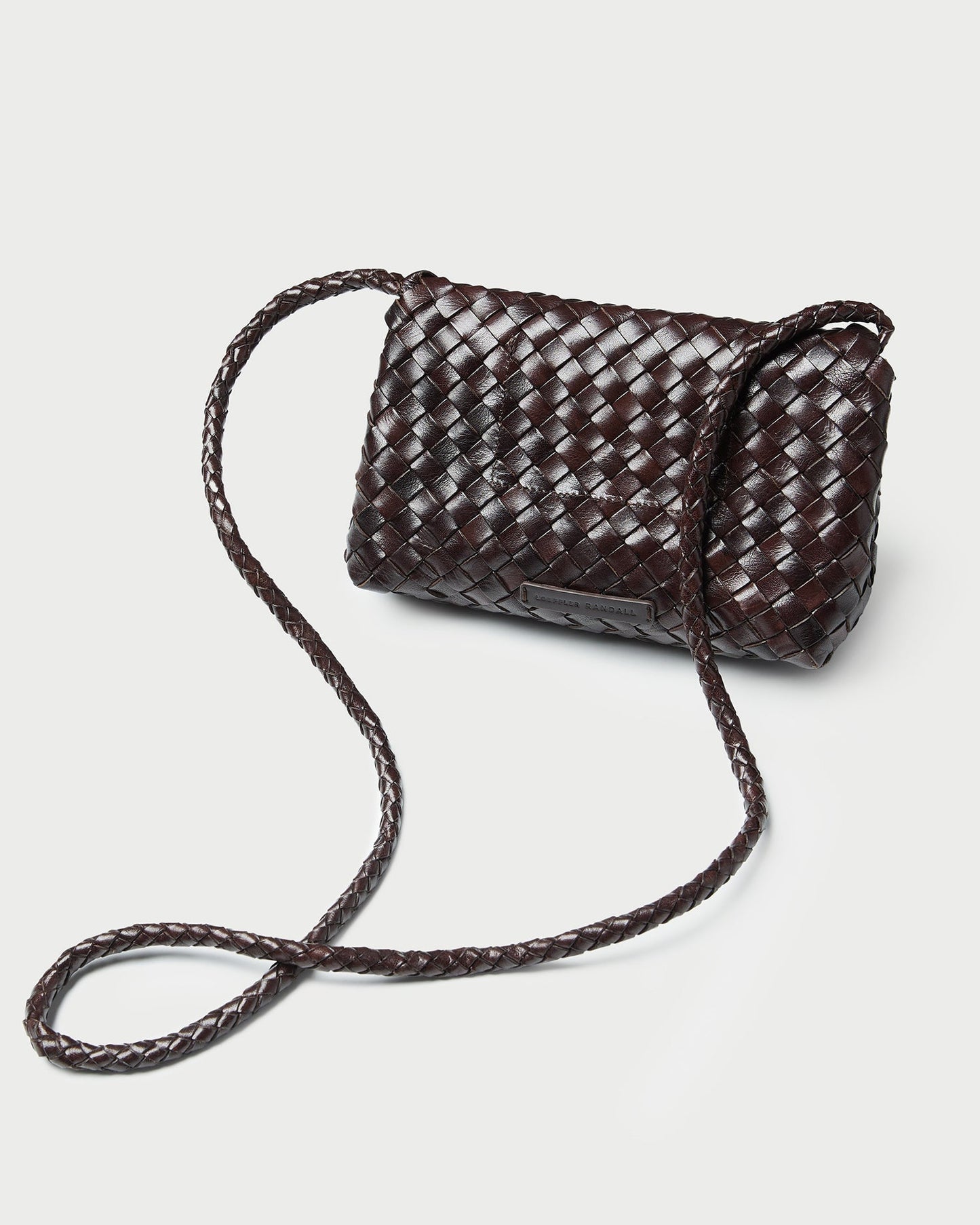 Vinnie Chocolate Woven Leather Crossbody