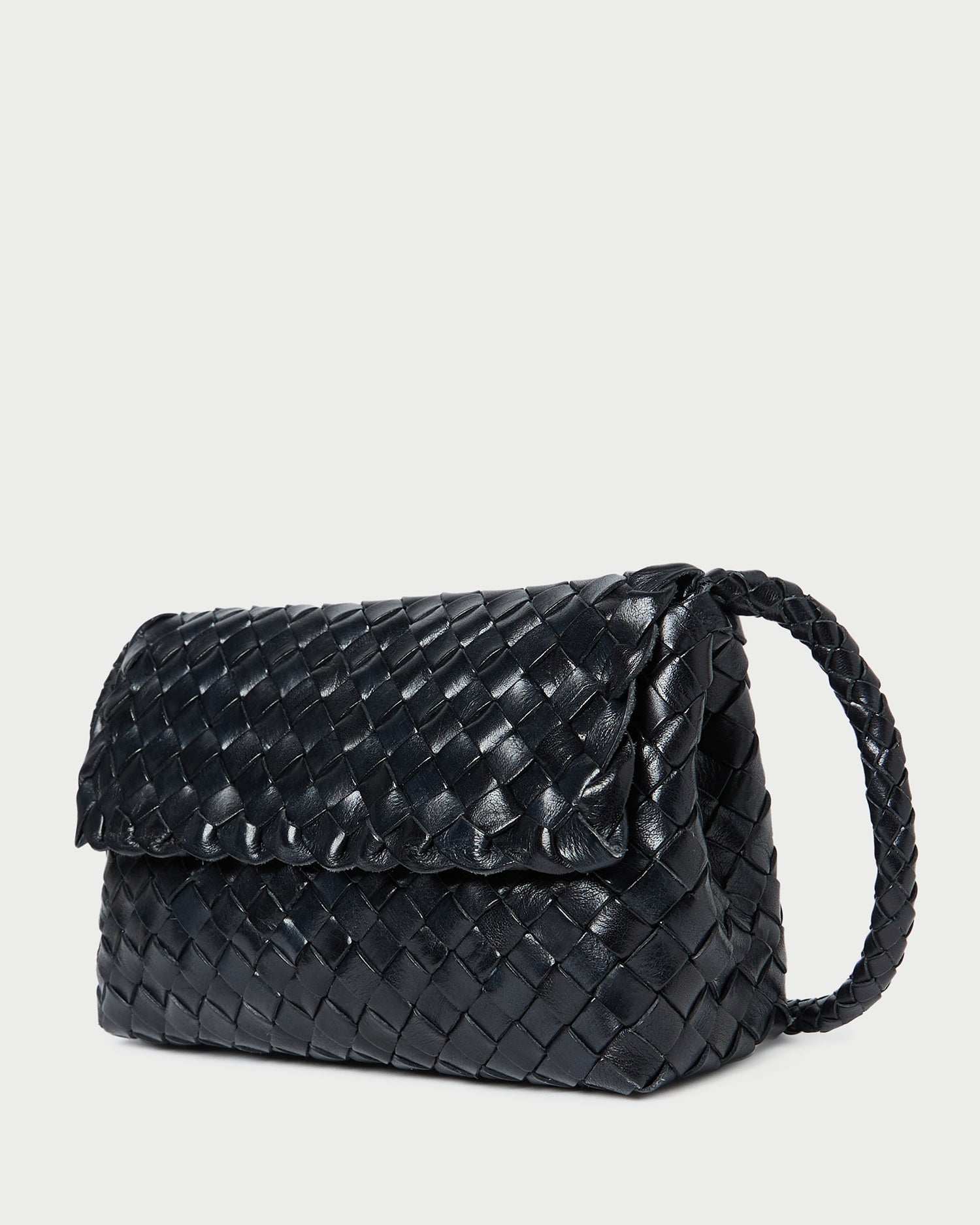 Vinnie Black Woven Leather Crossbody