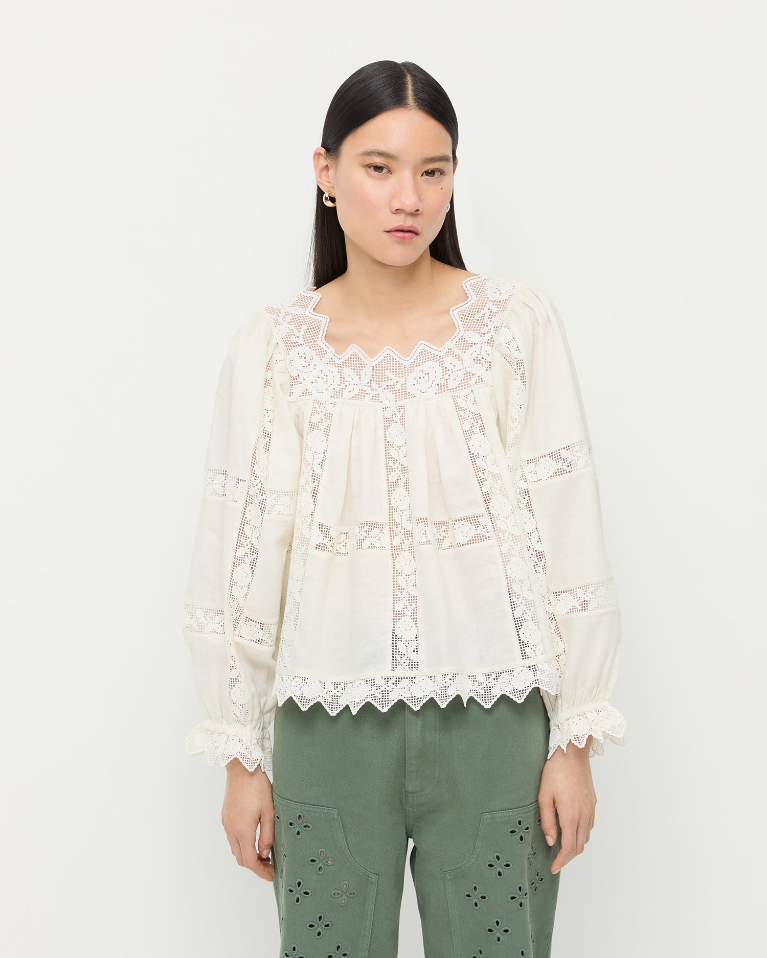 Pauline Embroidered Lace Blouse