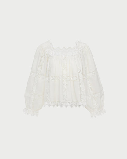 Pauline Embroidered Lace Blouse