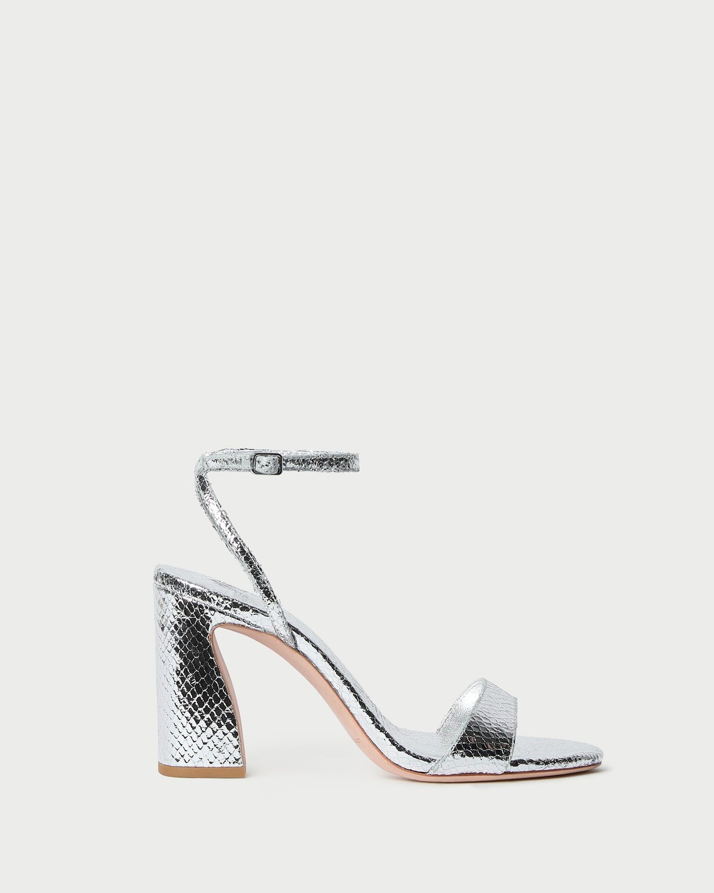 Malia Silver Snake Embossed Sandal