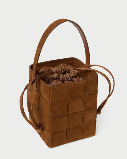 Laith Cacao Woven Bucket Bag