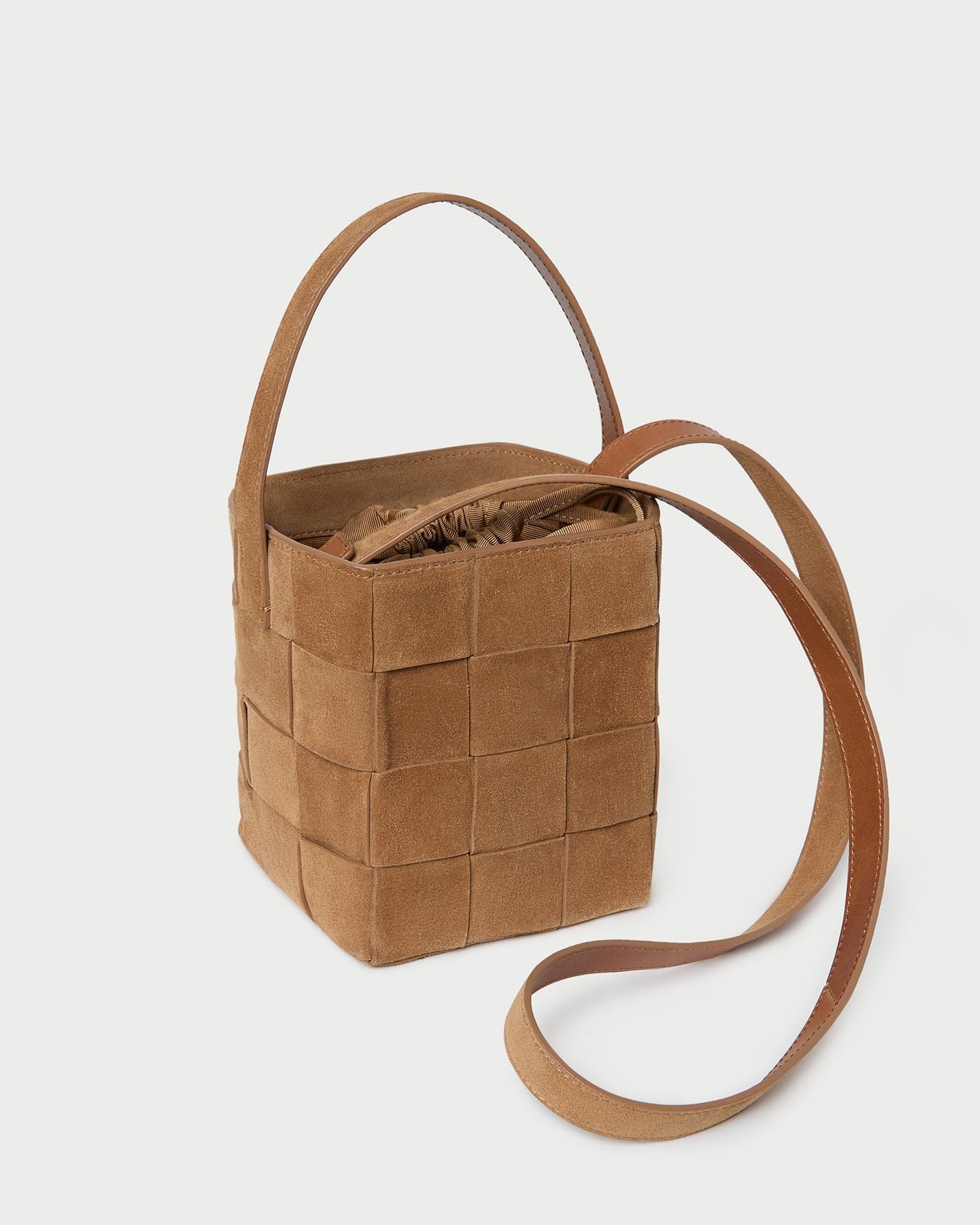 Laith Toffee Suede Bucket Bag