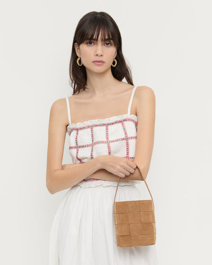Laith Toffee Suede Bucket Bag
