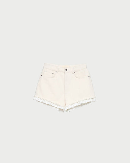 Kay Lace-Trimmed Denim Shorts