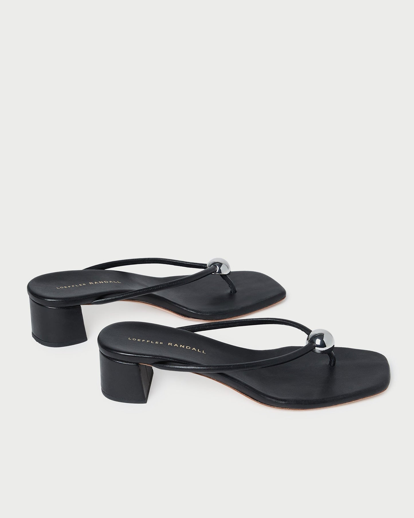 Odessa Black Leather Heeled Sandal