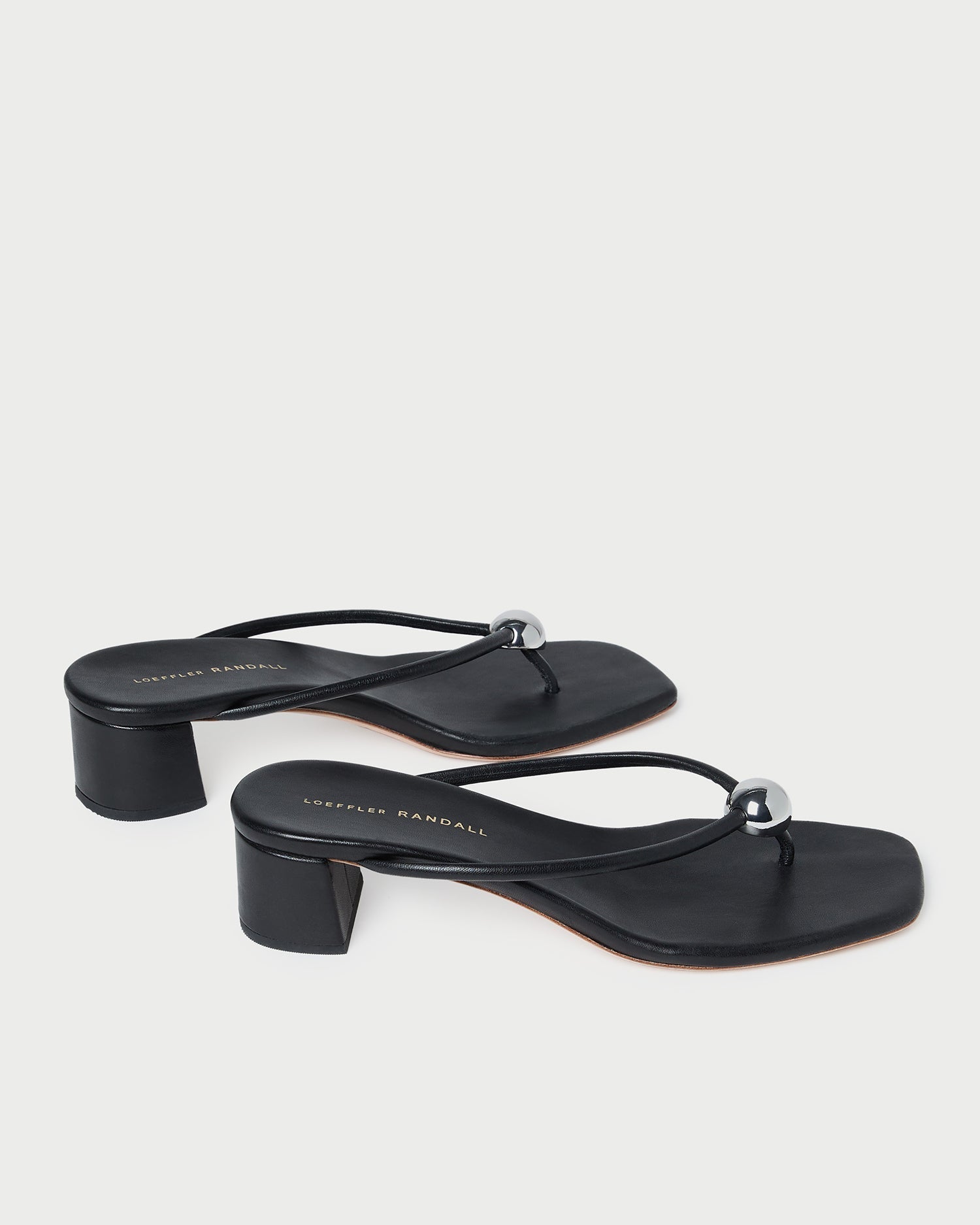 Odessa Black Leather Heeled Sandal