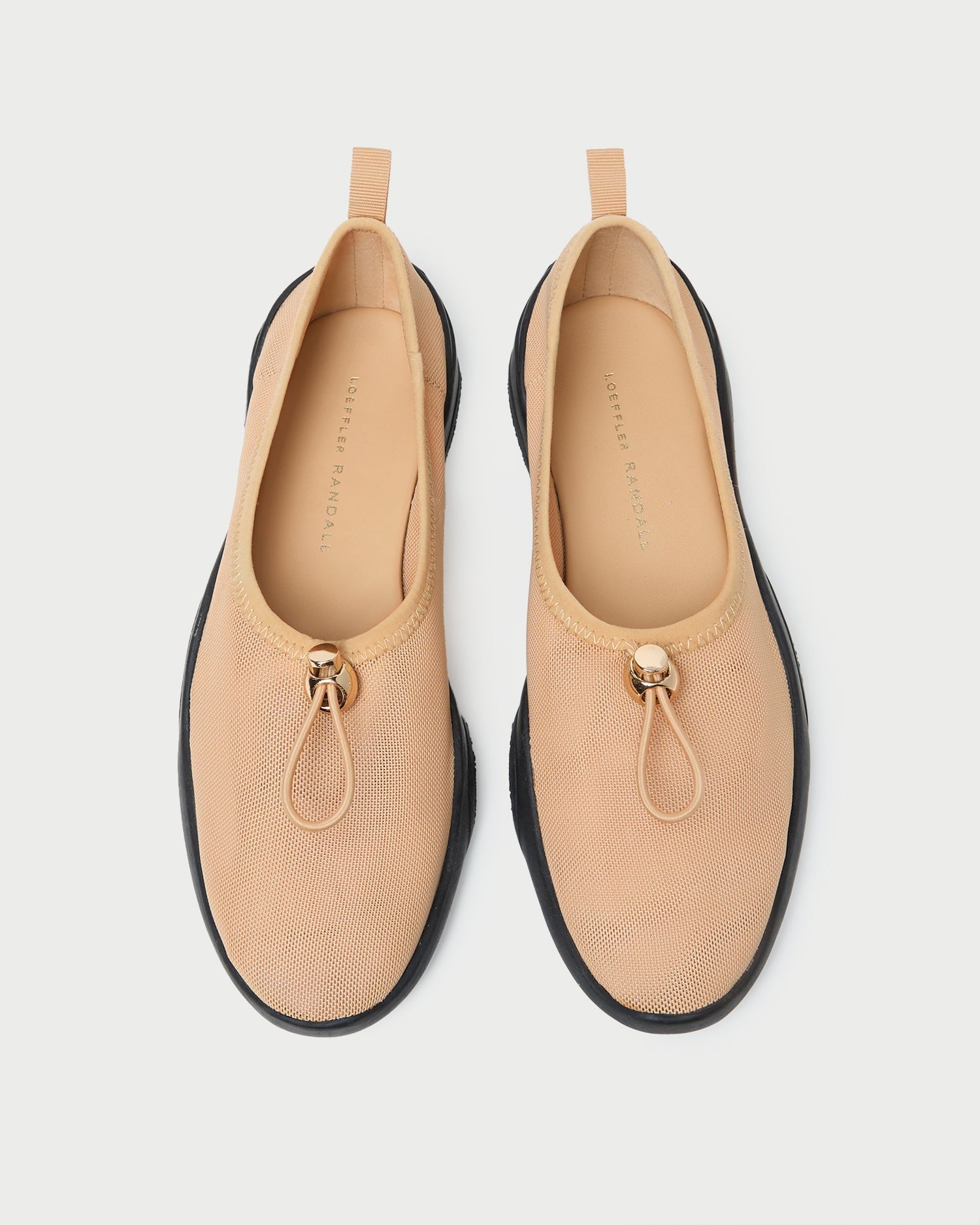 Raina Caramel/Black Mesh Flat