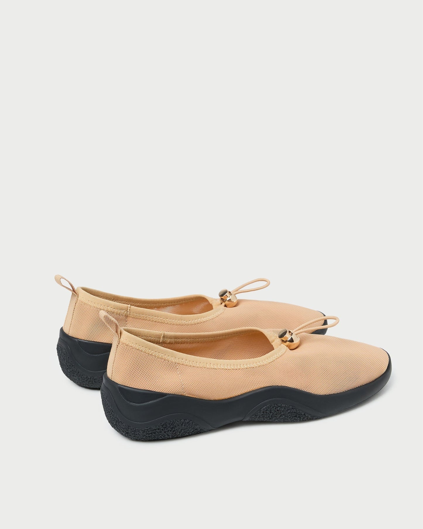 Raina Caramel/Black Mesh Flat