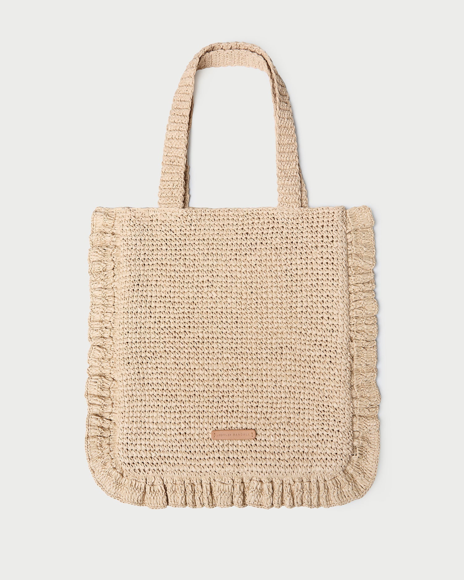 Justine Natural Crochet Ruffle Tote