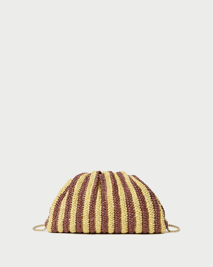Bailey Brown/Butter Stripe Dome Clutch