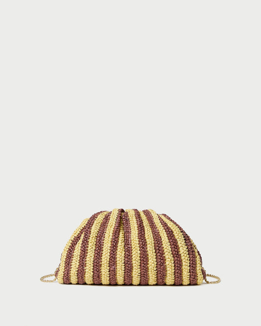 Bailey Brown/Butter Stripe Dome Clutch