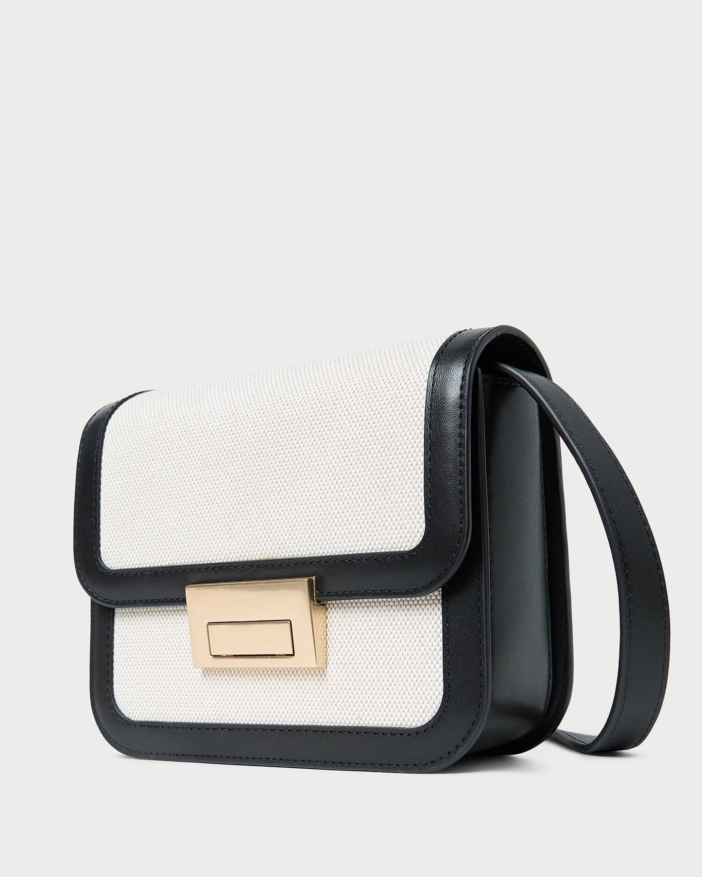 Desi Black/Natural Canvas Crossbody