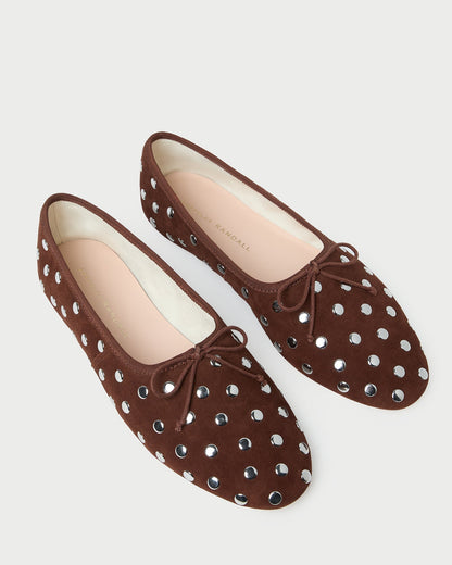 Landon Espresso/Silver Suede Ballet Flat