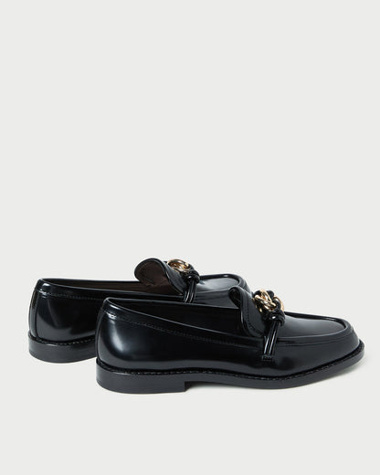 Roma Black Leather Loafer