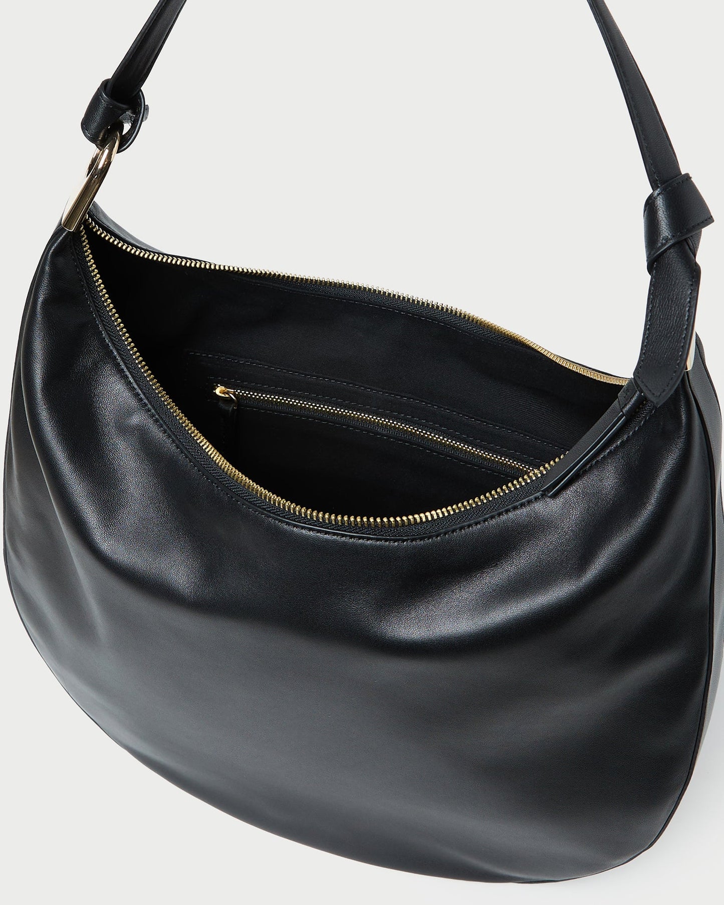 Morgan Black Leather Shoulder Bag