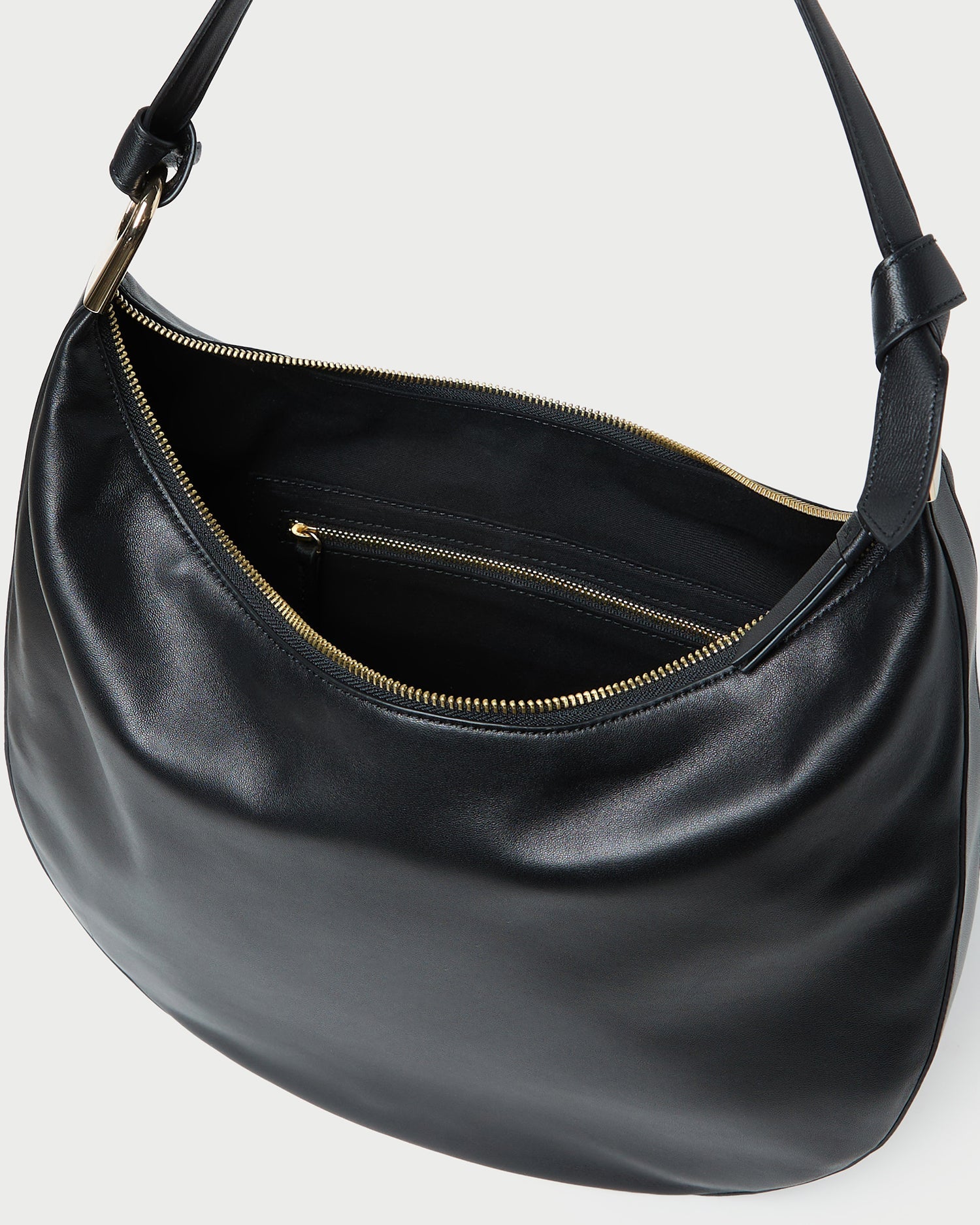 Morgan Black Leather Shoulder Bag