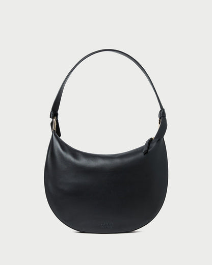 Harlow Black Leather Shoulder Bag