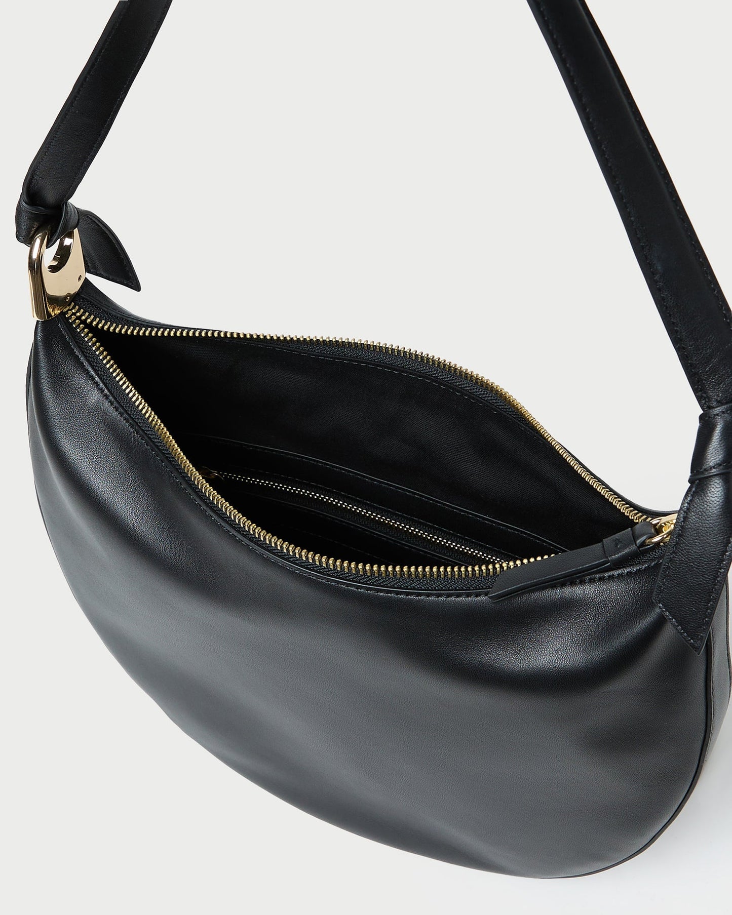 Harlow Black Leather Shoulder Bag
