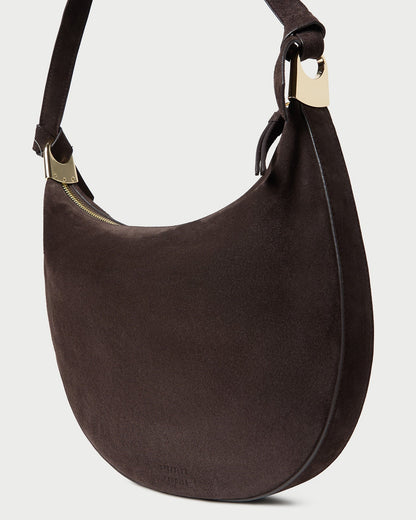 Harlow Brown Suede Shoulder Bag